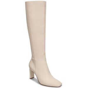 ALFANI Womens Ivory Padded Tristanne Square Toe Block Heel Zip-Up Boots 8 M
